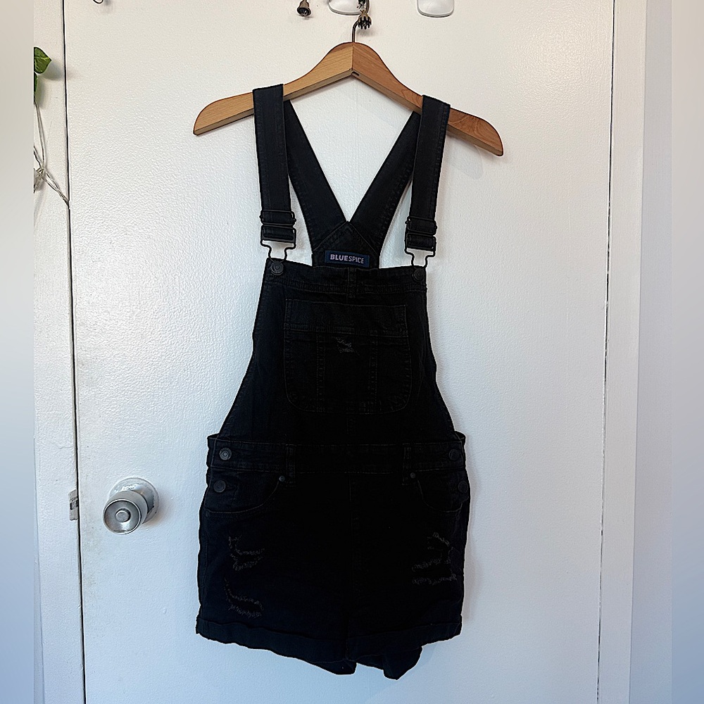 Distressed overalls